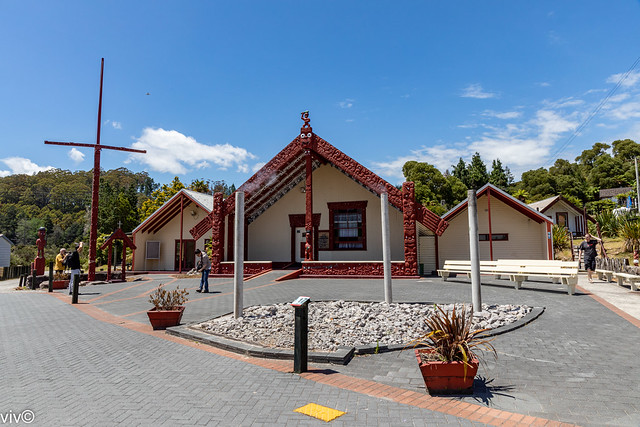 Well decorated Maori Chief's home, Rotorua, North Island, New Zealand