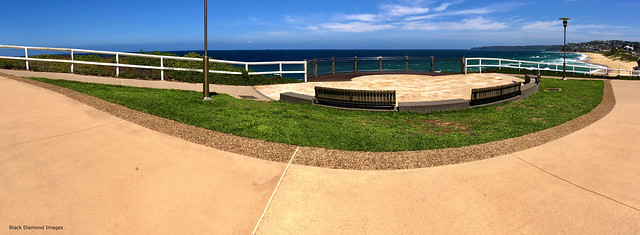 View from Lookout Down Bar Beach to Cooks Hill Surf Club, Dixon Park Beach & Merewether Beach, Newcastle, NSW