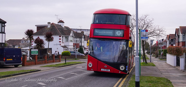 A one-off visit by Arriva London 'New Bus for London' / Boris bus LT1, LTZ 1001 to Leigh-on-Sea in connection with a charitable event and feature work