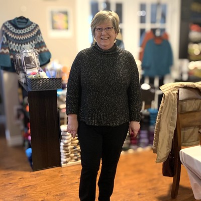 Aileen knit this Turtle Dove by Espace Tricot using Berroco Brielle for the Top Down Pullover Class!