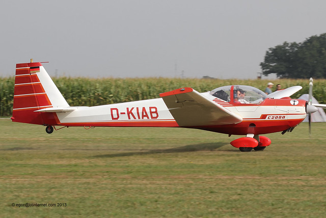 D-KIAB - 1988 build Scheibe SF-25C Falke 2000, departing from Tannheim during Tannkosh 2013