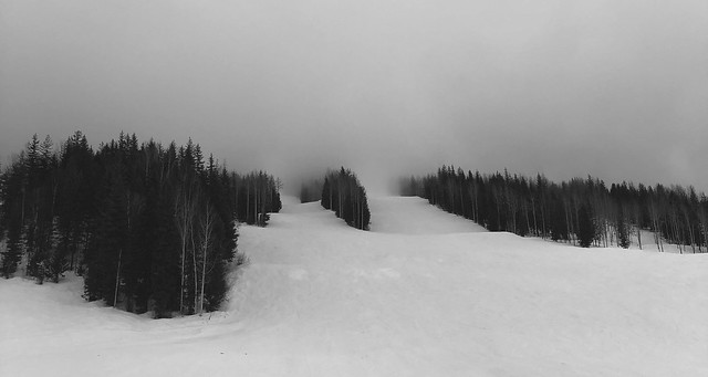 Ski Slopes in Cloud, Revelstoke, British Columbia