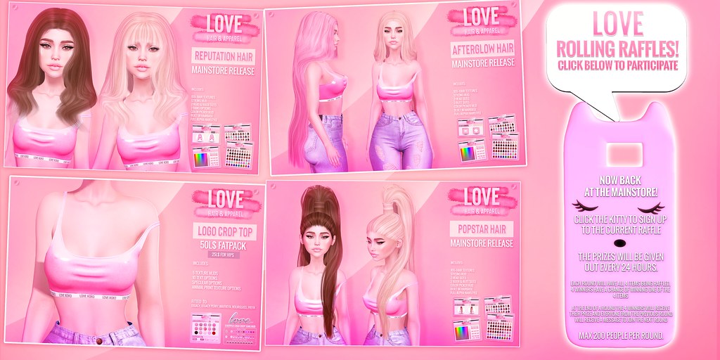 Love [3 NEW Hairs] @ The Mainstore // Rolling Raffles // FB GIVEAWAY!