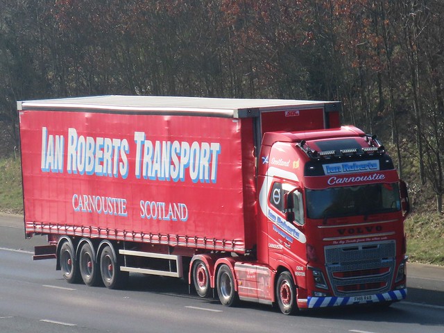 Ian Roberts Transport Carnoustie, Volvo FH (FH16RAB) On The A1M Northbound