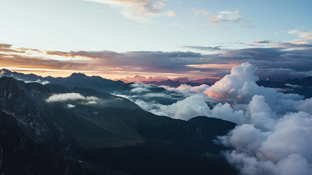 Mountain sunset in the Caucasus