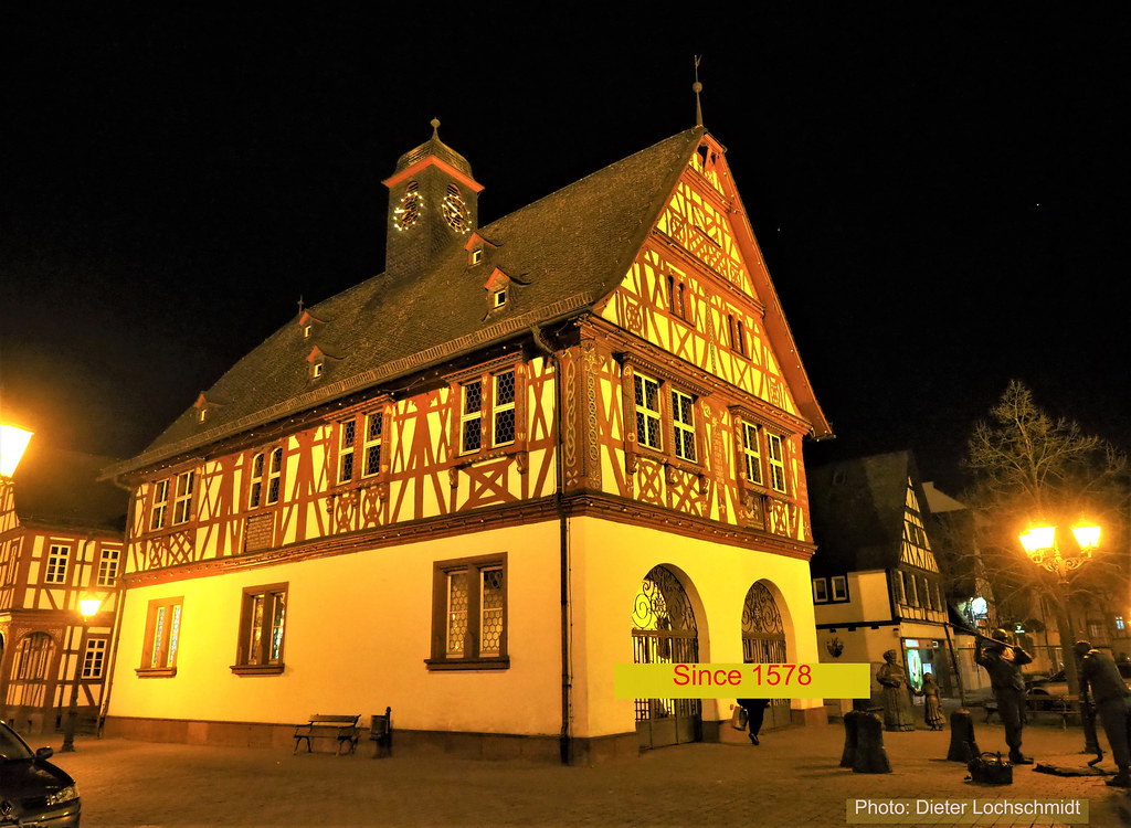 Altes Rathaus (Old Town Hall) in Groß-Gerau, Hesse, Germany - Construction Work started 1578. In that city of the State Hesse has been the Oldest Schools.