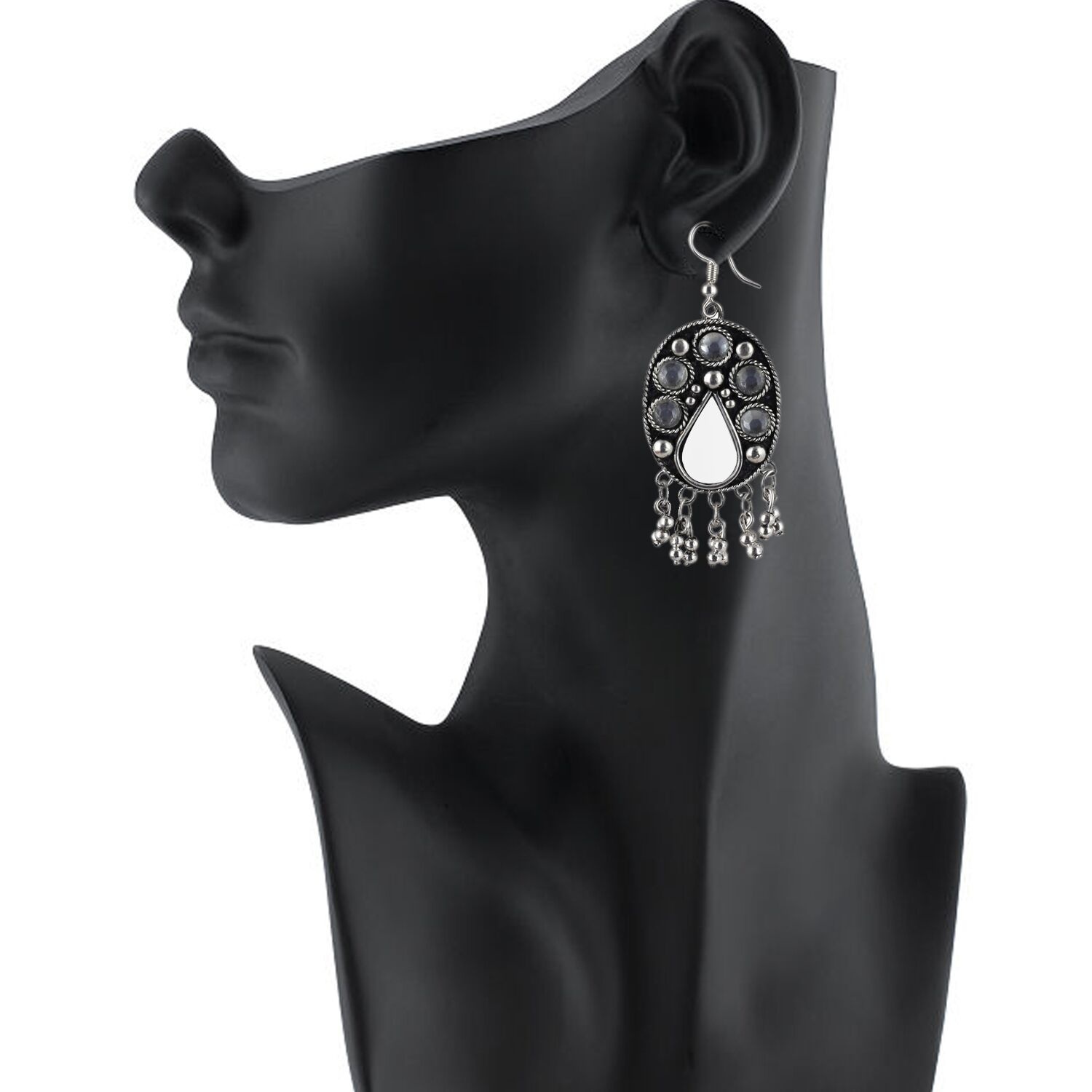 Generic Women's Alloy, Metal Hook Dangler Hanging Earrings-Silver