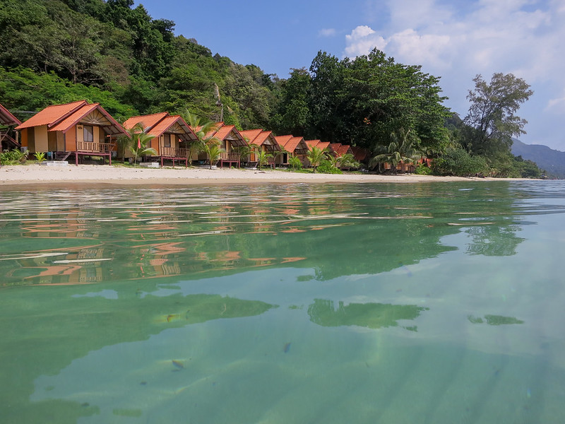 The Maylamean Bungalows right on white beach