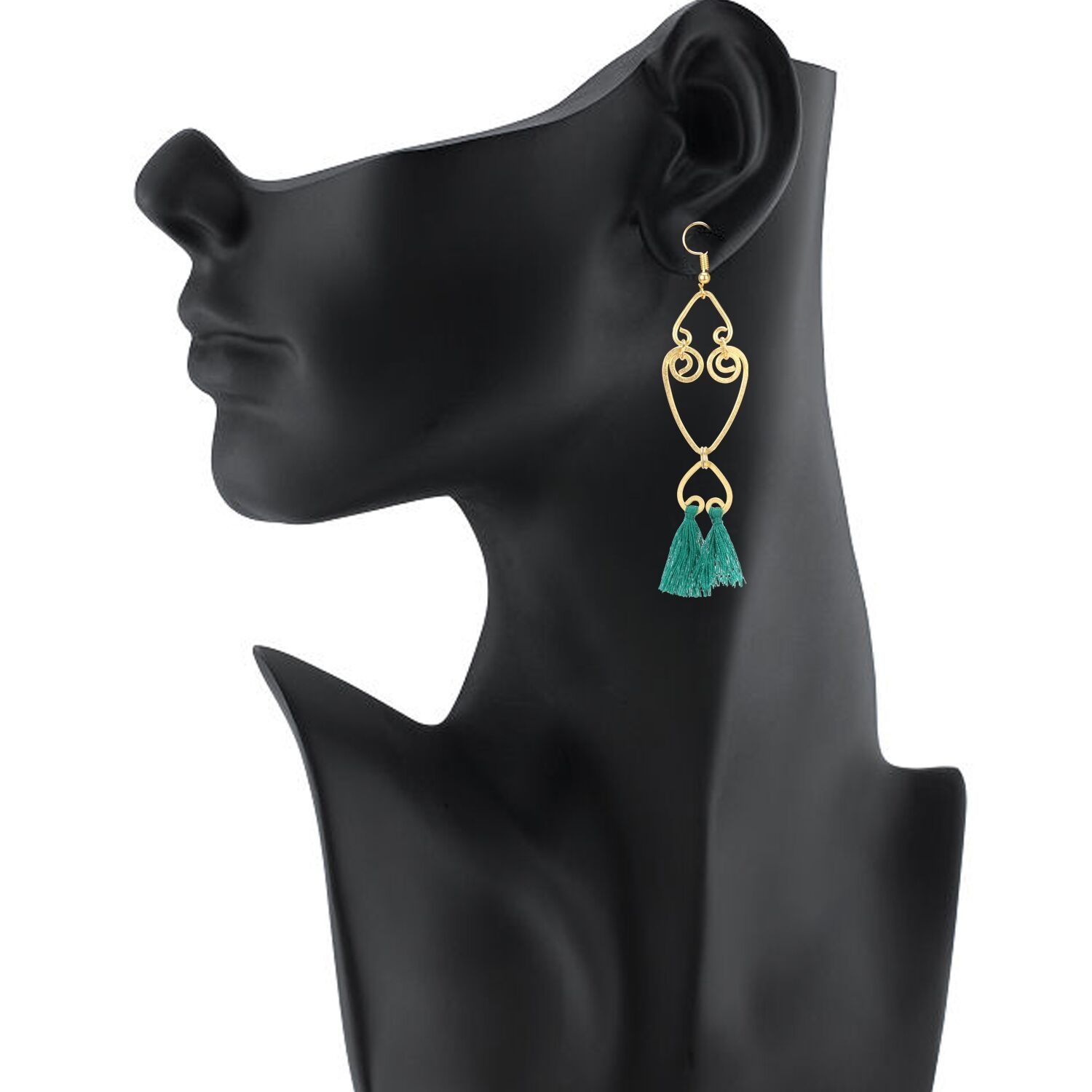 Generic Women's Oxidized Gold  plated Hook Dangler Hanging Tassel Earrings-Gold