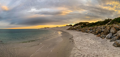 adelaide australia sa southaustralia beach clouds morning ocean panorama rocks sanddunes sky sunrise goldenhour