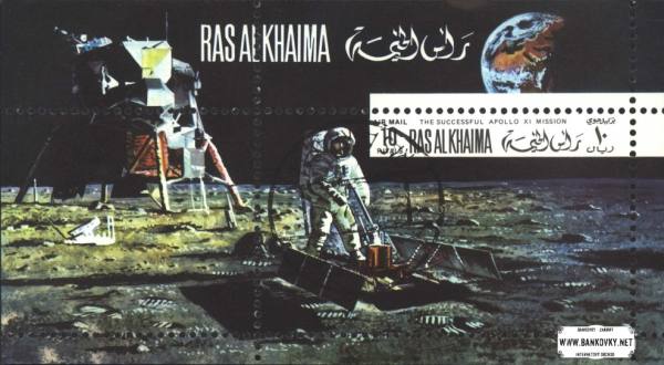 Známky Ras Al Khaimah 1970 Vesmír, razítkovaný hárček