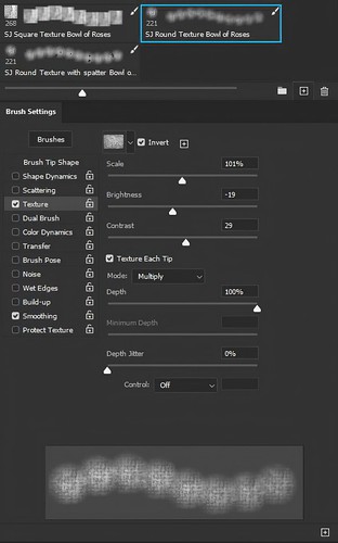 Screenshot for Texture Brush used in blog