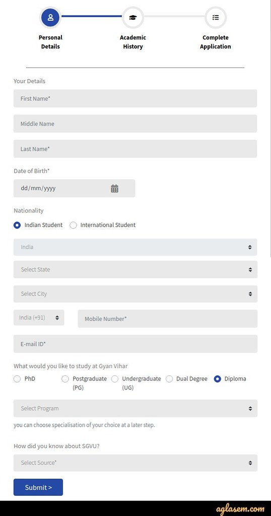 SGVUEE 2020 Application Form