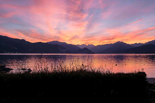 lake lac lago sunset crepuscule landscape paysage