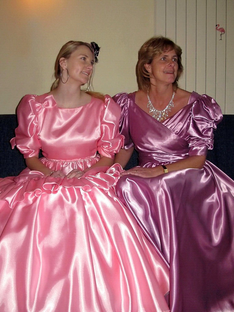Satin ladies, Lovely ladies in gorgeous satin gowns with gl…
