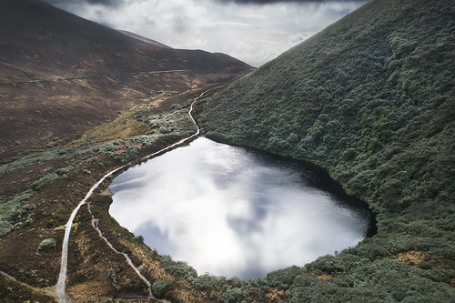 bay lough baylough tipperary ireland lake mountain landscape drone phantom4 reflection water