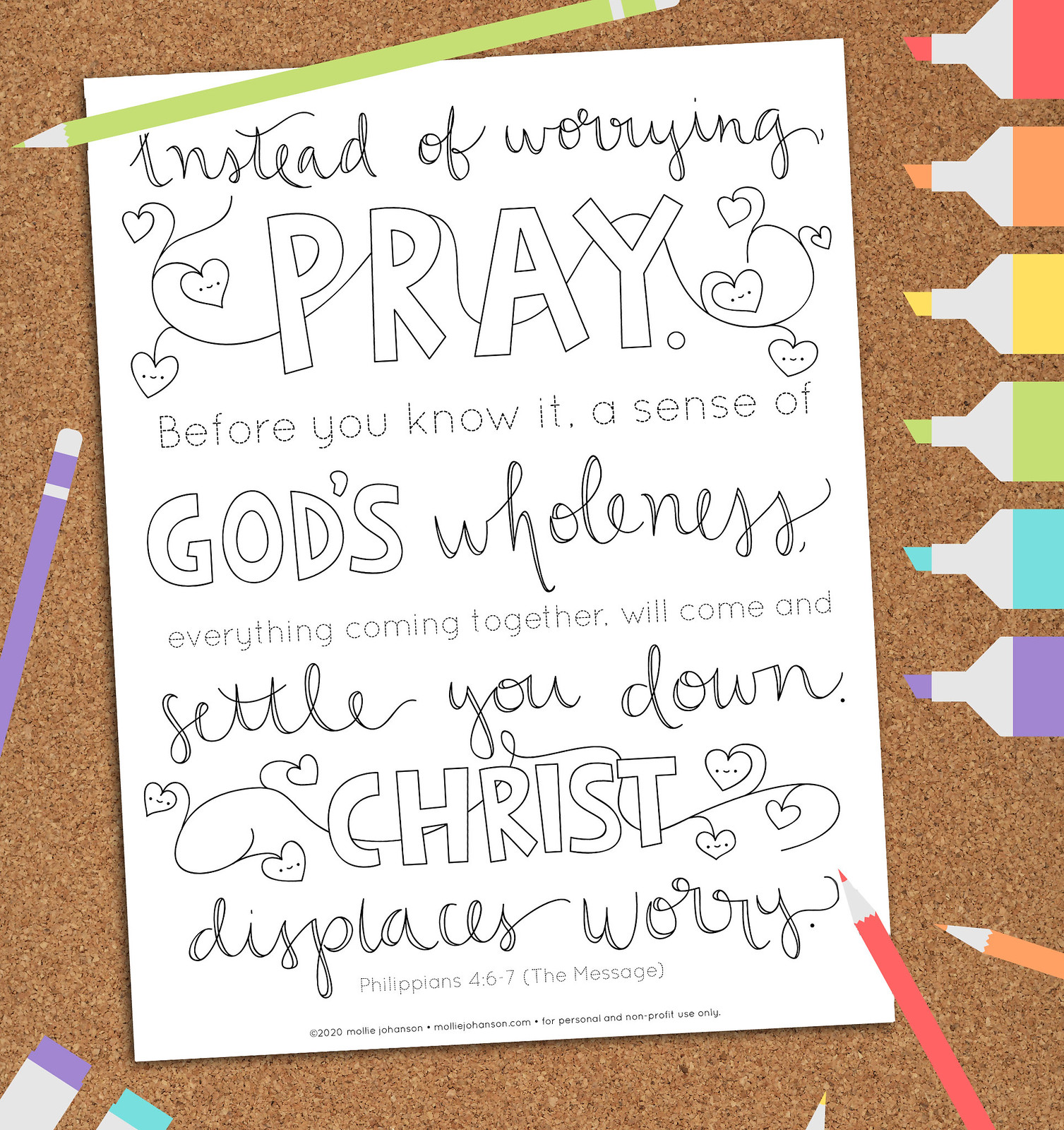 Philippians 4:6-7 Coloring Picture