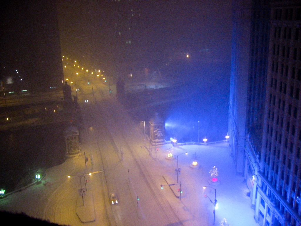View from Tribune Tower onto Michigan Avenue, January 2002