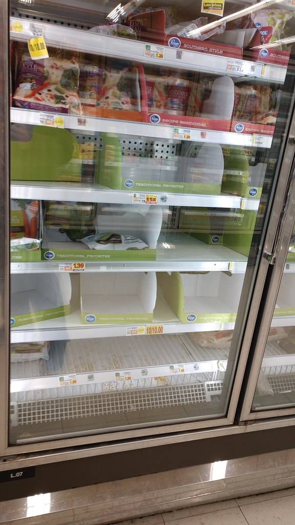 Empty vegetable shelves