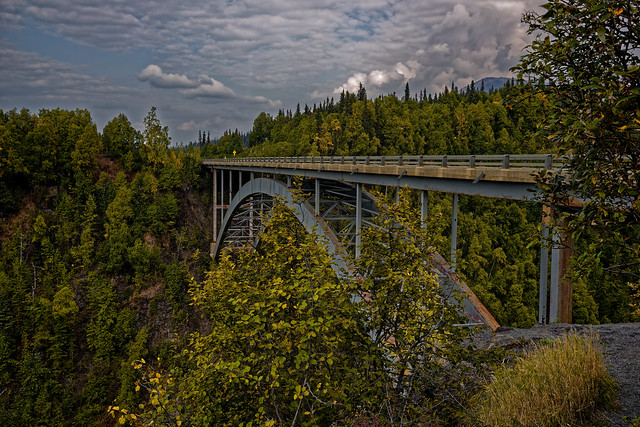 A View of a Bridge Over Hurricane Gulch Along the Parks Highway