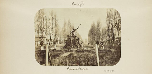 1860 la Fuente de Neptuno en la Alameda de Santiago, imagen de Eugène  Maunoury