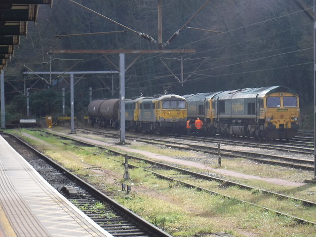 Freightliner Class 66's and Class 86's stabled together.