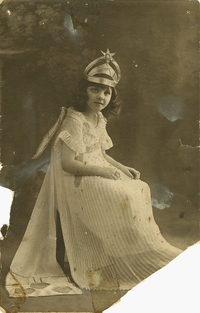 Young girl aged six in costume as Queen Lily Brisbane Queensland ca 1920s