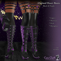 _CCD_ Chained Heart Boots-BlackPurple-AD 512