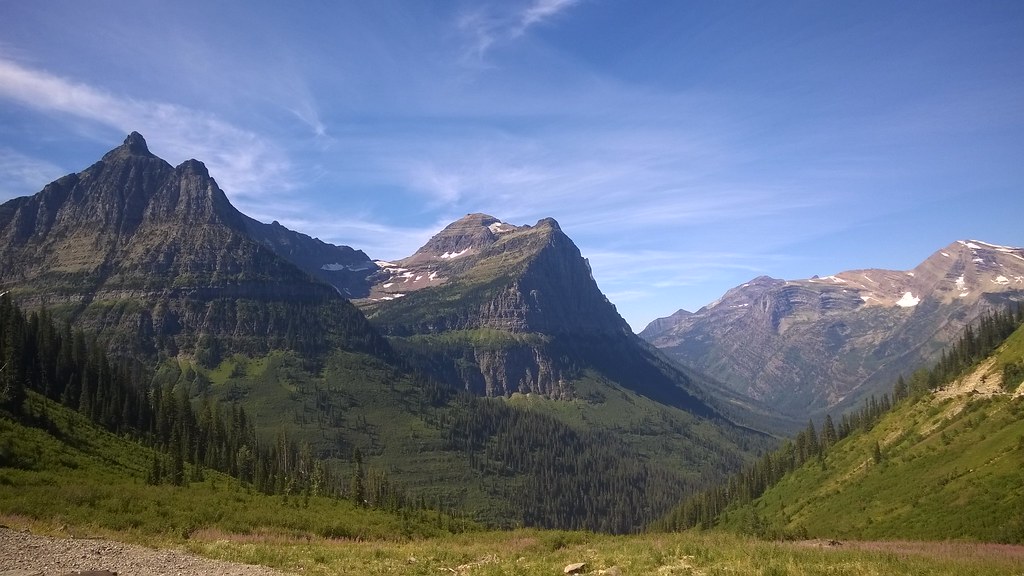 Mount Oberlin and Mount Cannon from the Going-to-the-Sun Road, Glacier National Park  8/8/2015
