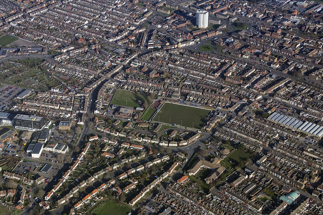 Lowestoft Town Football Club aerial image