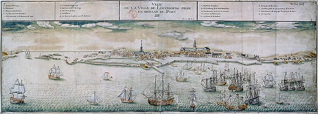 View of the Town of Louisbourg Taken from the Port, 1731, by Verrier Son