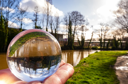 river wey riverwey alongtheriver lensball transparent glass ultrawide beautiful guildford cloudy sky skyascanvas skyasthecanvas mirrorless mirrorlesscamera fuji fujifilm xt100 landscape nopeople outside outdoors day walking tree trees water muddywater
