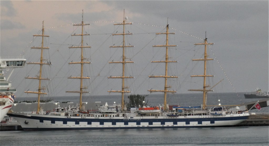 Barbados....sailing yacht in harbour = Star Clippers