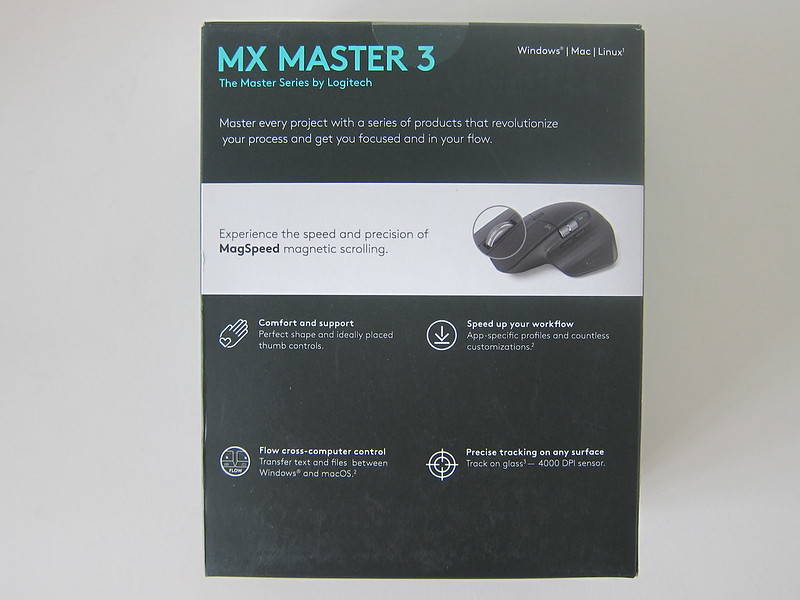 Logitech MX Master 3 Wireless Mouse - Box Back