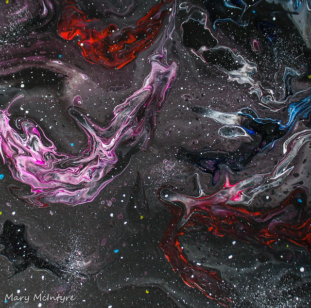 Nebula/Space Inspired Acrylic Pour Painting