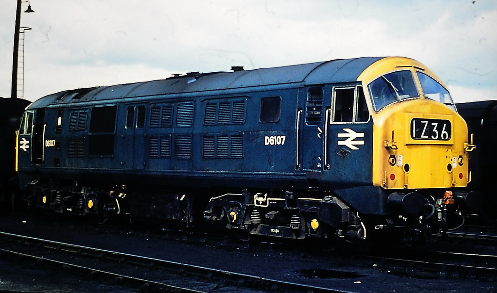 NBL/Paxman Class 29 D6107 on shed at Kingmoor, Carlisle, in August 1967