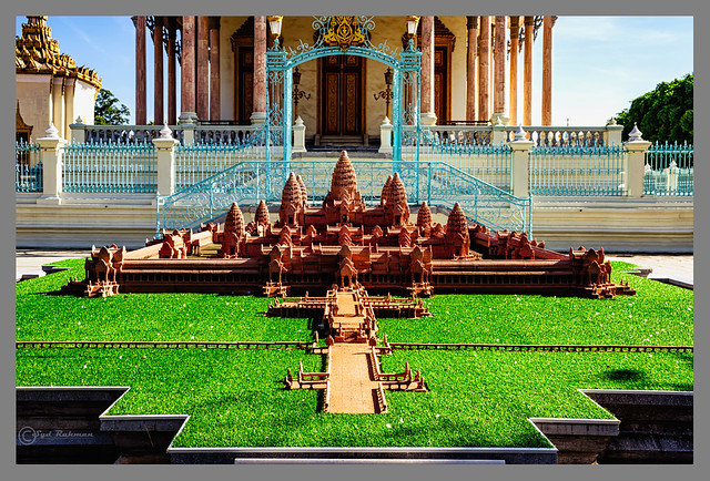 Miniature copy of temple of Angkor Wat in the Royal Palace in Phnom Penh, Cambodia