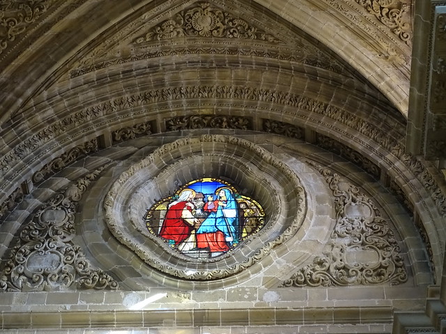 boveda techo y vidriera interior Catedral de Jerez de la Frontera Cadiz 08