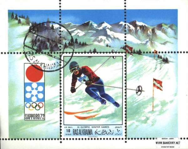 Známky Ras Al Khaimah 1970 ZOH Sapporo 72, razený hárček