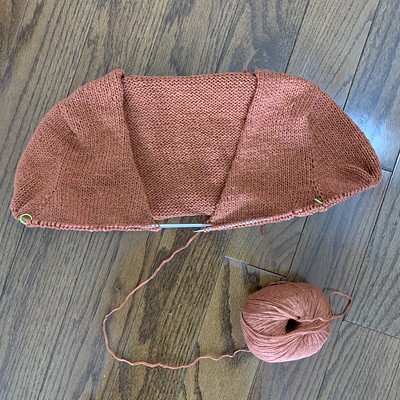 I have only a few more rows before I separate the body and the sleeves of my Antonia Cardigan by Cocoknits that I started for our Cardigan Class