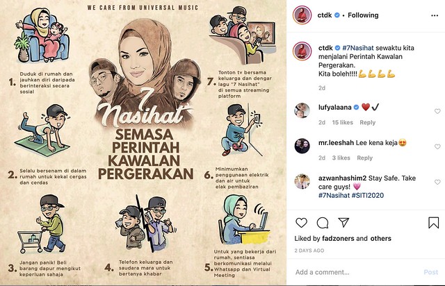 Covid-19: Mesej Melalui Lagu 7Nasihat, Siti Nurhaliza Pesan Jangan Sebar Virus