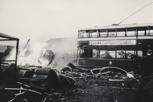 A sad sight, Edinburgh trams being scrapped at James N Connell's Scrap Yard in Coatbridge, date unknown.