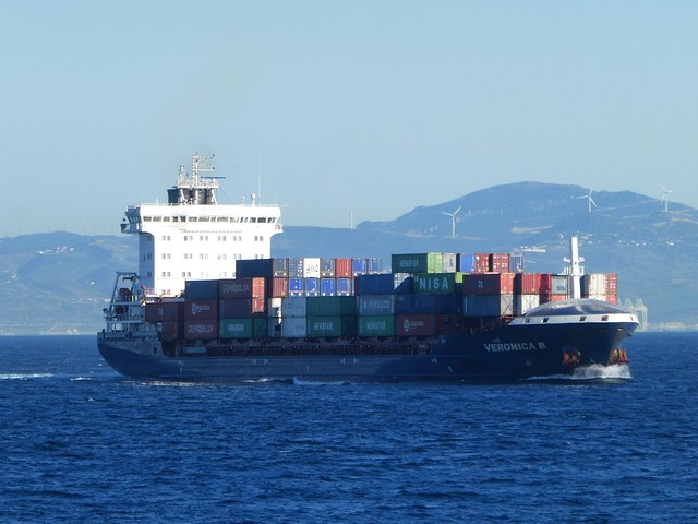 VERONICA B Containers Ship - Flag: Cyprus - Strait of Gibraltar