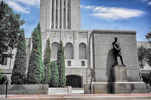 Lincoln Nebraska ~ Nebraska State Capitol ~ Exterior  ~ Historical - Lincoln Statue
