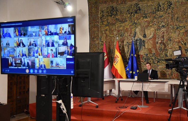 Videoconferencia de presidentes autonómicos convocada por el presidente del Gobierno de España para abordar el problema del coronavirus