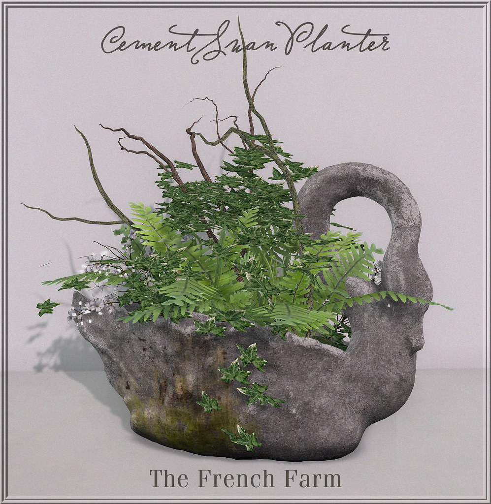 The French Farm-Cement Swan Planter