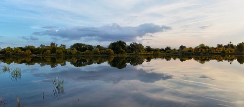canon6d panorama landscape waterscape nature outdoors outside uk cambridgeshire water lake reflections trees clouds sky