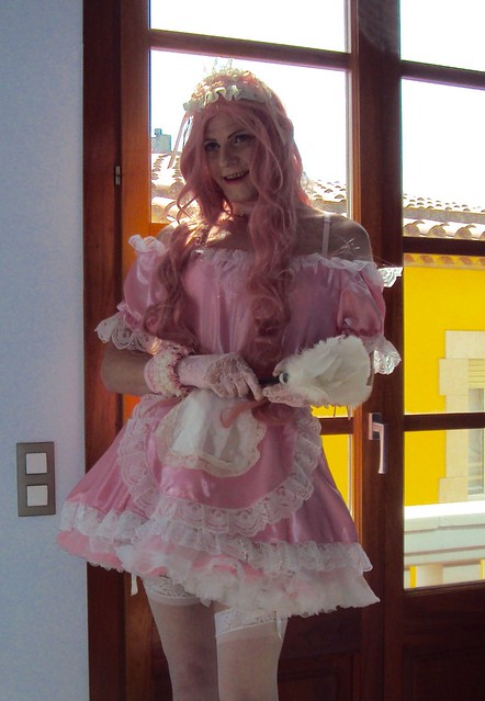 381. Pink-and-white sissy maid