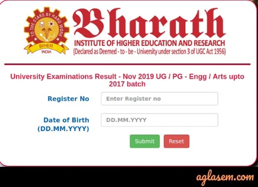 Bharat University Result Nov 2019