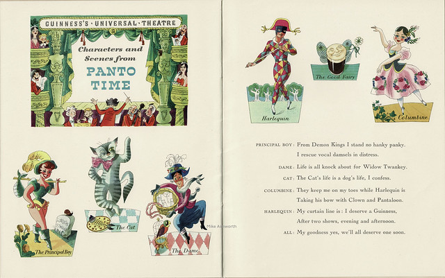 Guinness “Album Victorianum” publicity booklet, 1951 - Scenes from Panto Time illustrated by Ronald Ferns?